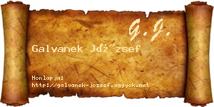 Galvanek József névjegykártya